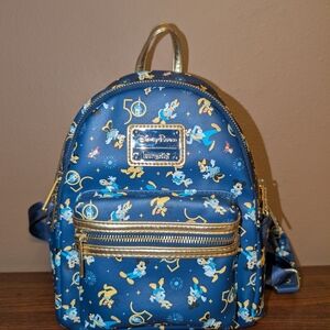 Disney Parks Loungefly Blue and Gold 50th Anniversary Disney Backpack